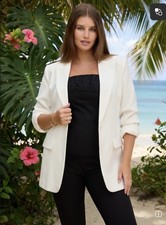 NEW* LOFT White Stretch One-Button Blazer Size 18 NWT $120