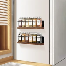 2 Pack Strong Magnetic Spice Rack Organizer for Refrigerator and Microwave Ov...
