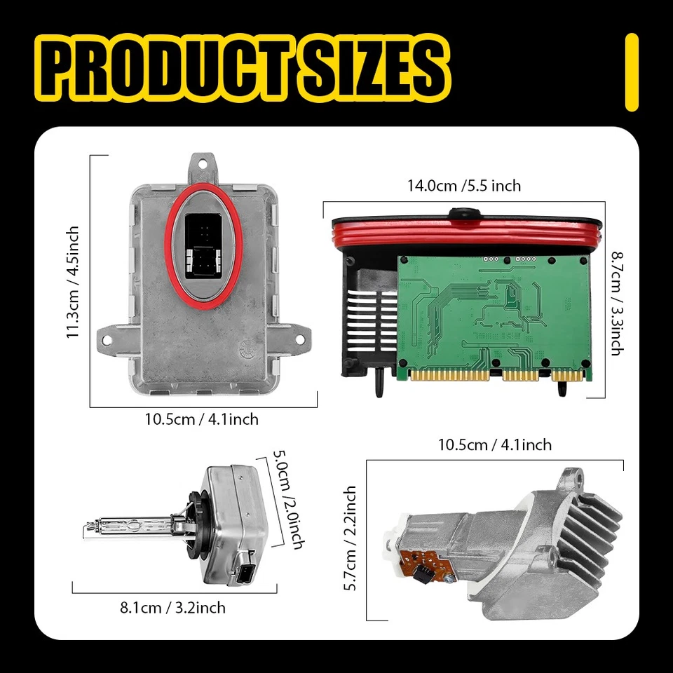 2x Módulo adaptativo de lámpara de bombilla de lastre de xenón EPAP para BMW 528i 535i 550i 14-16 Foto 4 de 4