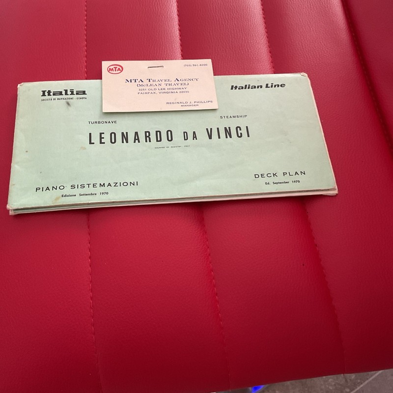 1970 Deck Plan Leonardo Da Vinci Ocean Crossing  Travel Agency MTA Fairfax Va