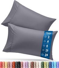 Pillow Cases Queen Size Set of 2, Ultra Soft Comfy Pillow Covers, Grey
