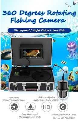 7'' Screen DVR Recorder 50 Meter Underwater Fishing Video Camera Fish Finder 360°