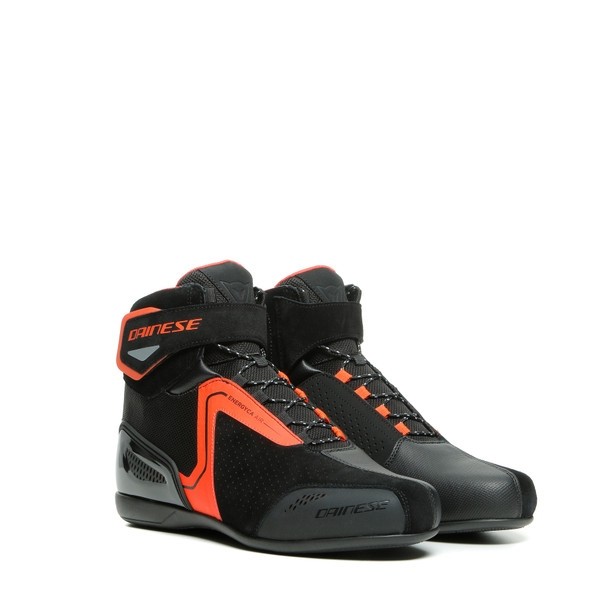 Dainese Energyca Air Short Boots Black/Fluo-Red Urban Touring Short Motorcycl...