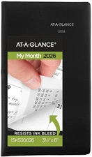 At-A-Glance 2026 Monthly Planner Calendar Black SK53-00 Pocket Size 6 x 3 1/2 In