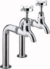 Bristan 1901 Bib Taps in Chrome N BIB C and XUSC Upstands - Traditional Kitchen
