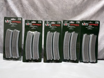 5 Packages - Kato HO Scale UniTrack Code 83 Curved Track NRFB 2-270  BX-20B