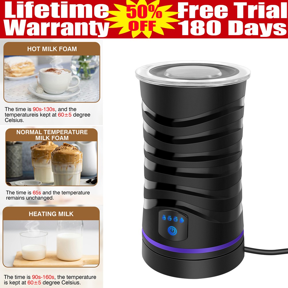 Electric Milk Frother Hot and Cold Chocolate Maker Machine Milk Steamer Frother