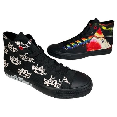 TRPL Rock Series Five Finger Death Punch & Pink Floyd Print Canvas Sneakers Mens