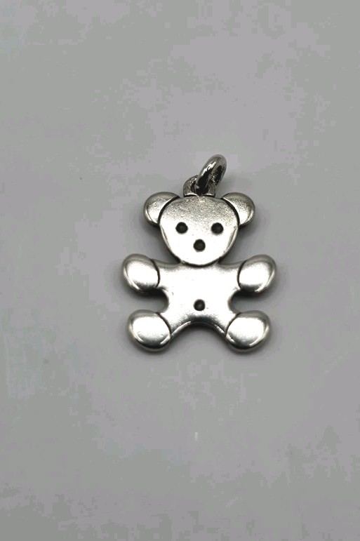 925 Sterling Silver Tiny Teddy Bear Baby Bear Cha… - image 1