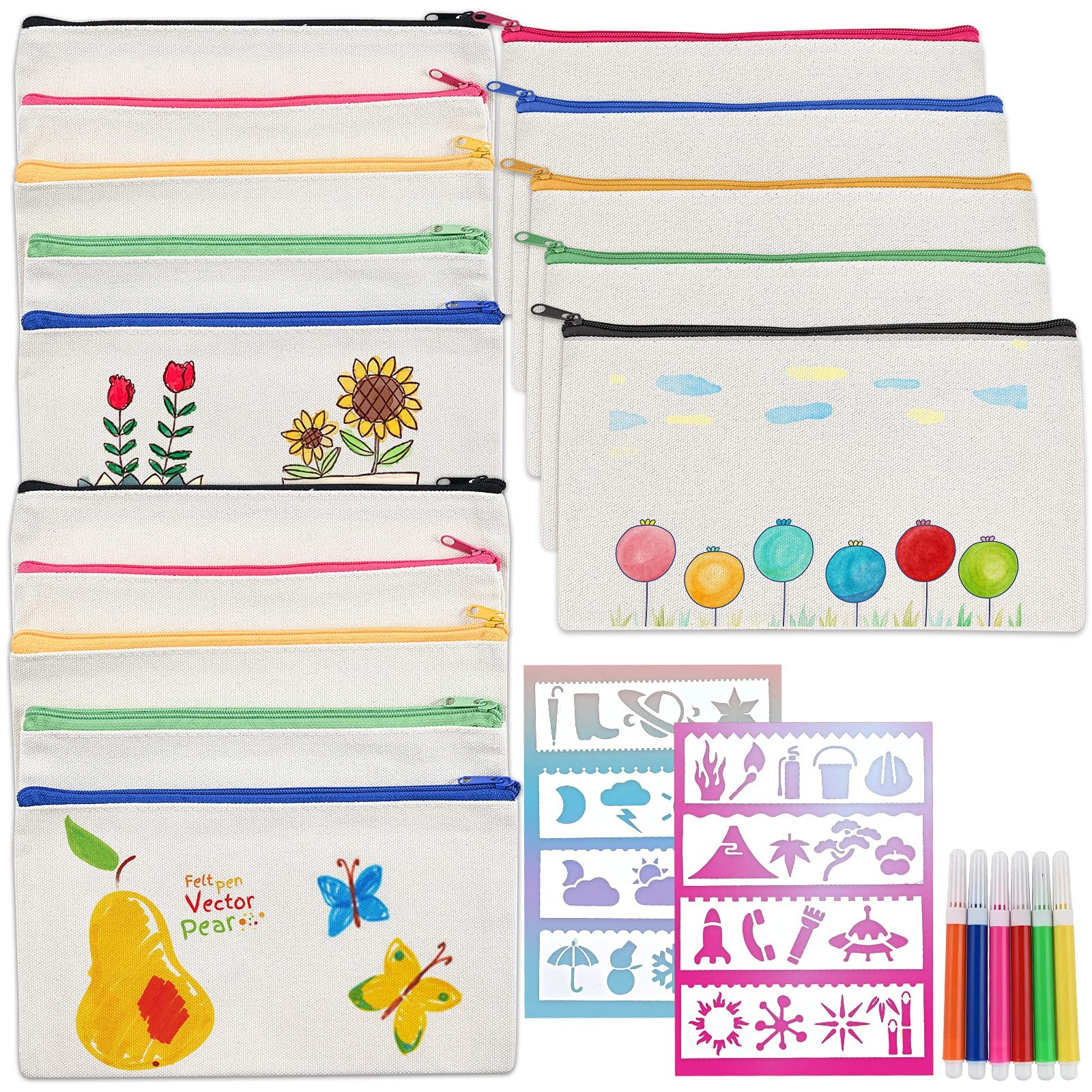 Trousse personnalisable en tissu : pochette zippée à décorer pour créer des cadeaux d'anniversaire