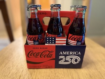 ''AMERICA 250'' - Coke Zero  Coca Cola Bottle 6 Pack
