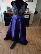 Size 6 Ever Pretty Purple Sleeveless Sequin Embellished high low formal dress
