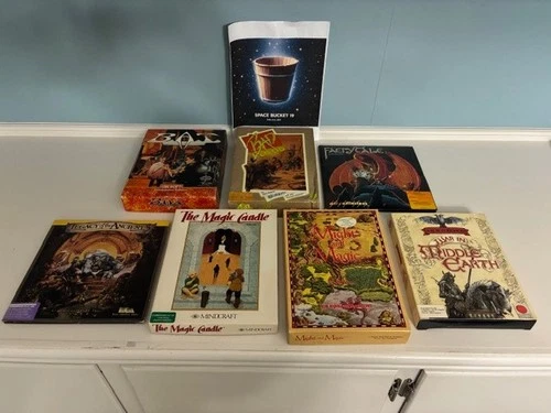 Commodore 64 / C64 lot of 7 CIB RPG (Bad Blood, Might & Magic, +5 (Orig Owner)