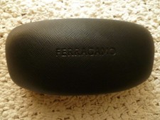 Ferragamo Black Clam Shell Hard Sunglasses Case