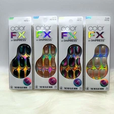 Color FX imPRESS Lot of 4 Press On Nails IMCF06YO IMCF02 IMCF31 IMCF05Y0