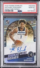 2020 PANINI DONRUSS SIG SER #SGAED ANTHONY EDWARDS PSA 10 AUTO