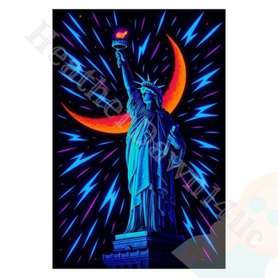 Lady Liberty Postcard Neon Style Statue Of Liberty 4x6 in. made by HeatherDawn14