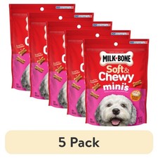 5 pack Milk Bone Soft Chewy Mini s Dog Treats Made With Real Chicken, 4.5 oz