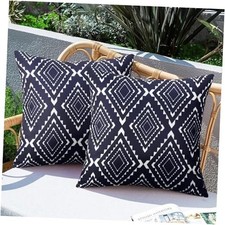 Pack of 2 Outdoor Waterproof Throw Pillow 18" x 18" Pack of 2 Navy Blue