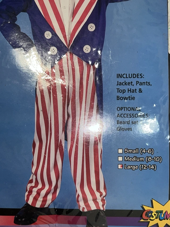 Disfraz patriótico para niño "Tío Sam" por Forum talla grande 10-12 Halloween Juegos con disfraces Foto 2 de 3