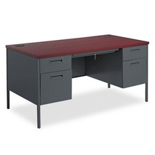 Hon Metro Classic Double Pedestal Desk - Rectangle - 2 Drawers - 60" X 30" X