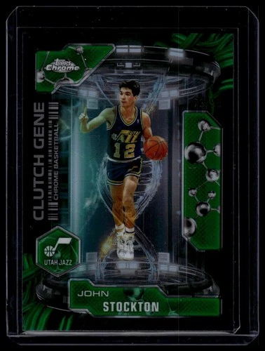 2025 Topps Chrome John Stockton Refractors Green (RAW)