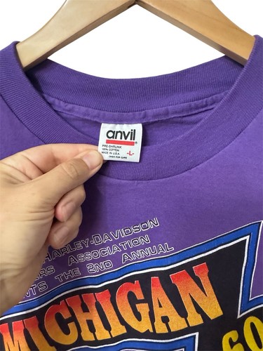 Camicia vintage 1992 Michigan Speedway Harley Davidson punto singolo taglia grande - Foto 3 di 5