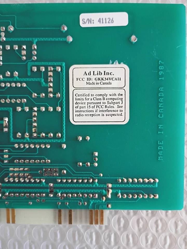 Original AdLib Music Synthesizer Card First IBM PC-compatible Computers. Vintage - Image 2 of 4