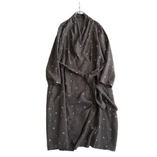 Nest Robe 100 Linen Wrap Dress Charcoal Gray Casual New -From Japan