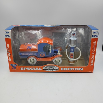 #ad #ad GEARBOX UNION 76 1912 FORD oil tanker BANK 1920 WAYNE GAS PUMP MINT IN BOX $20.25