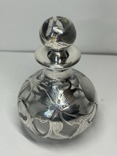 Antique Art Nouveau Sterling Silver Overlay G...