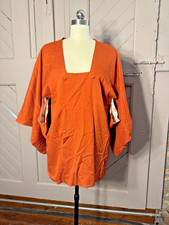 Authentic Vintage Unisex Kimono Orange/Rust Unique Front Snaps Buttons