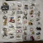 Vintage Clip On Earring Lot 52 Pairs Mixed Costume Jewelry Gold Tone Silver Tone