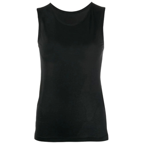 Yohji Yamamoto, Yohji Yamamoto A8538 Damen Top Vintage 90s Nylon Schwarz Size 2-0-5