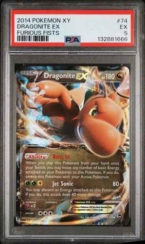 Dragonite EX 74/111 PSA 5  • 2014 Pokémon XY-Furious Fists Holo
