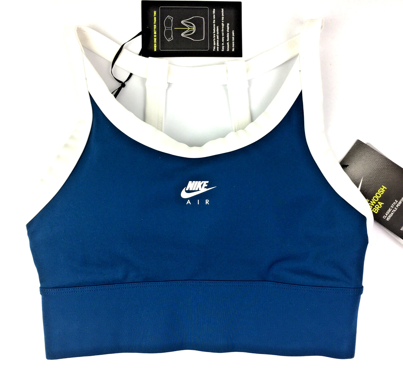 NIKE Air Swoosh Medium Support Sports Bra Size XS Blue BNWT