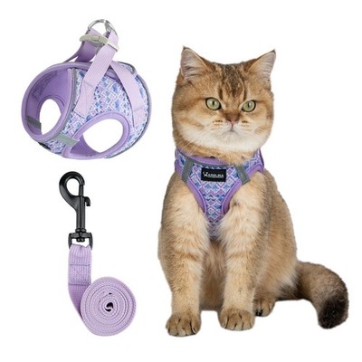 Soft Mesh Cat Harness and Leash Set for Walking,Escape Proof No Choke Step in...