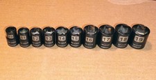 Stanley Black Chrome 10 Piece Shallow Metric 6 Point Socket Set For 38 Drive