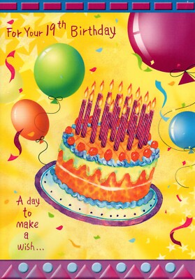 Happy 19TH BIRTHDAY Card FOR 19 YEAR OLD, Make A Wish — Celebrate