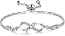 Infinity Mom Love Bracelets CZ Christmas Jewelry Gifts for Mother Women Girls