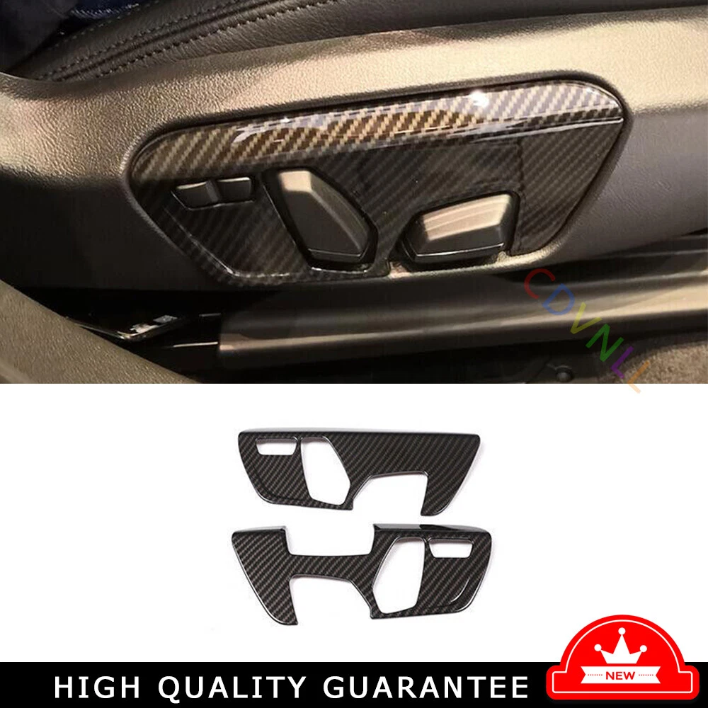 Seat Adjustment Button Panel Trim 2PCS Fit For BMW X2 F39 2018-2022 Carbon Fiber