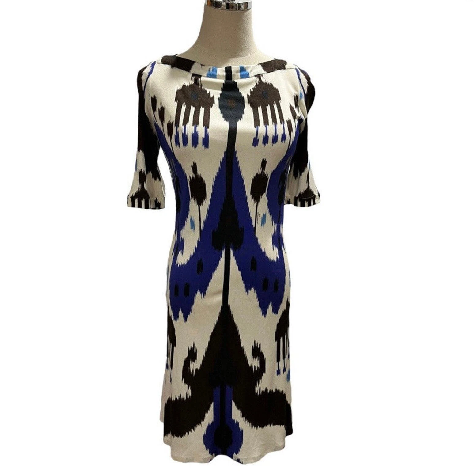 Robe en soie Gucci créateur Italie lkat imprimé tribal tache d'encre petite / US 4 / IT 40
