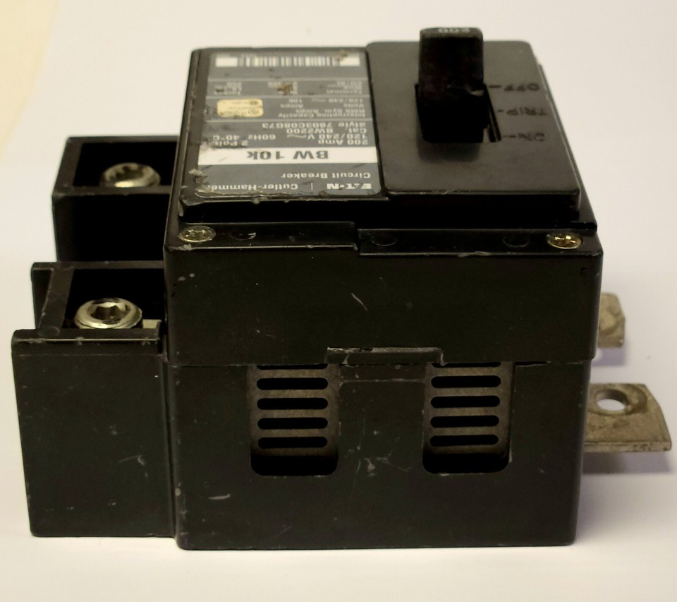 EATON CUTLER HAMMER BW2200 2 Pole 200 AMP Type BW 10k Main Circuit