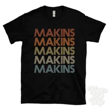 MAKINS REPEATED RETRO STYLE T-SHIRT mens & womens novelty cool name gift