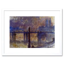 Claude Monet Charing Cross Bridge Cleopatras Needle 1901 Old Art Framed Wall Art
