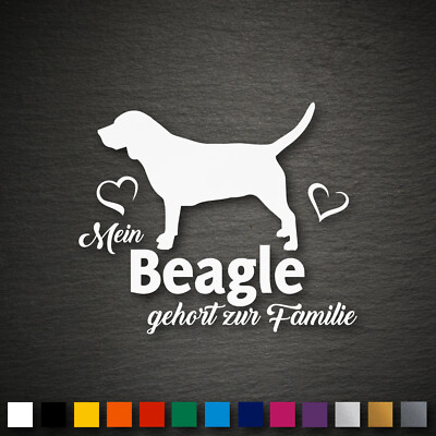 14151 Beagle Aufkleber 120x100mm Hund Sticker Auto Tuning Familie Dog