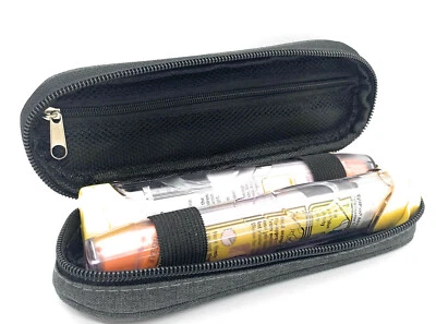 ICE Medical Black - Grey Twin Epipen Syringe Case - Allergies Diabetes Inhalers