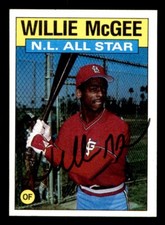 1986 Topps Baseball #707 Willie McGee (All-Star) Signed Autograph (No COA)
