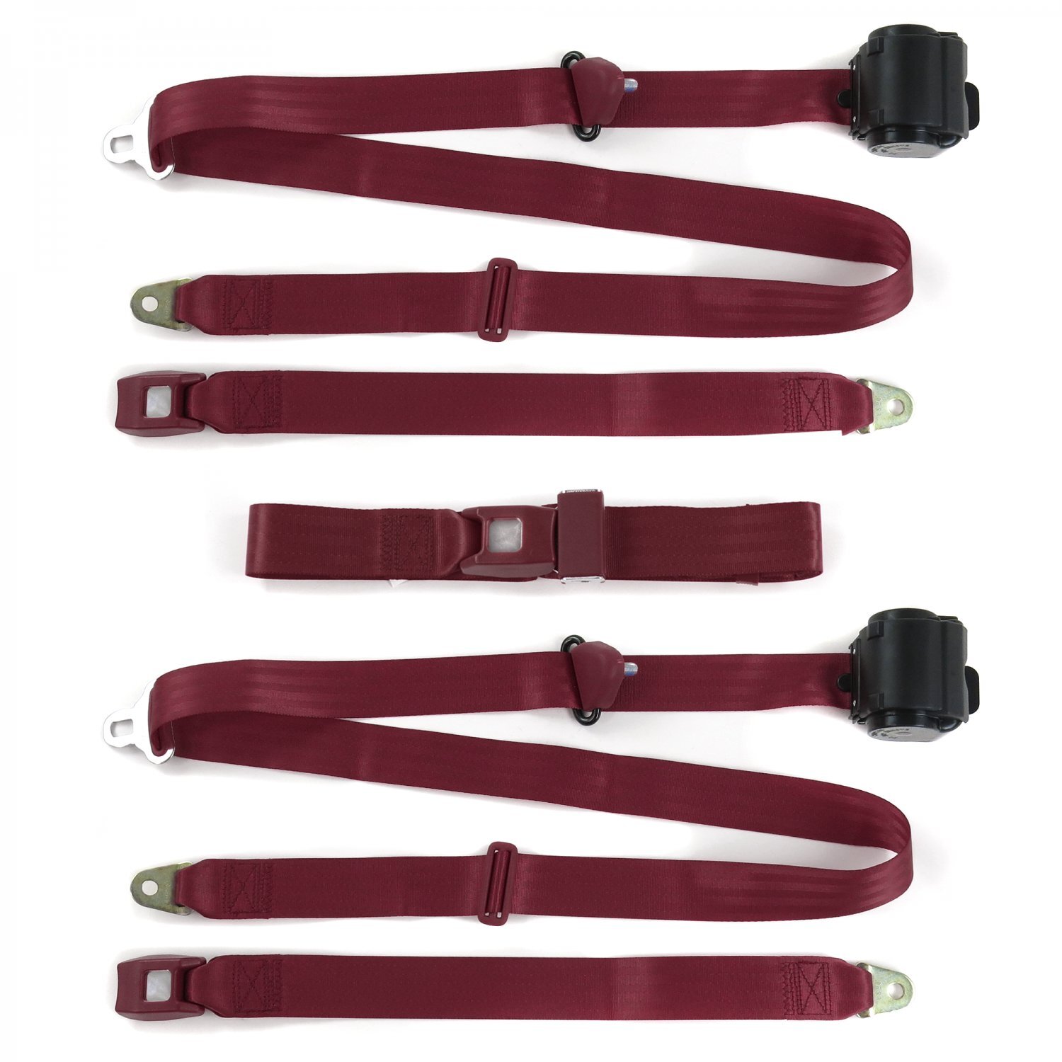 Ford Truck 1953 - 1956  Standard 3pt BURG Bench Seat Belt Kit - 3 Belts