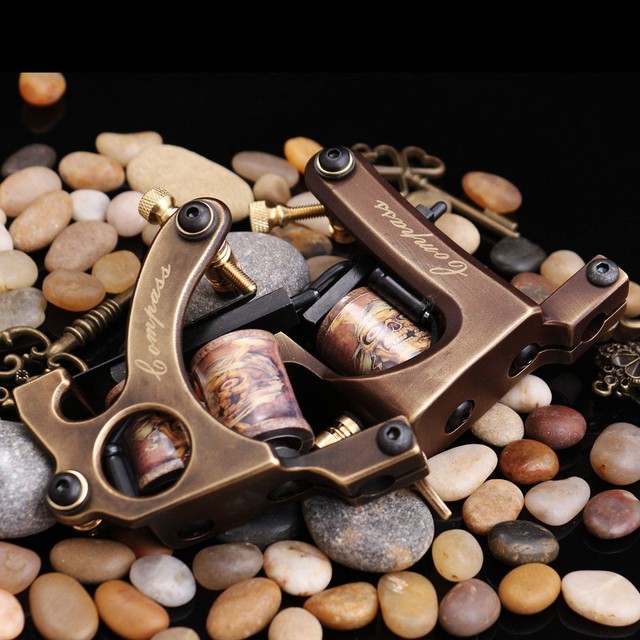 dragonhawk compass 2 pcs brass coils tattoo machine straight shader circle liner